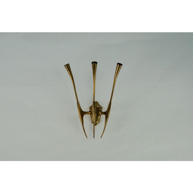 Single Brass Wall Sconce by Oscar Torlasco for Lumi Milano, Italy, 1950s For Sale - Image 16 of 16