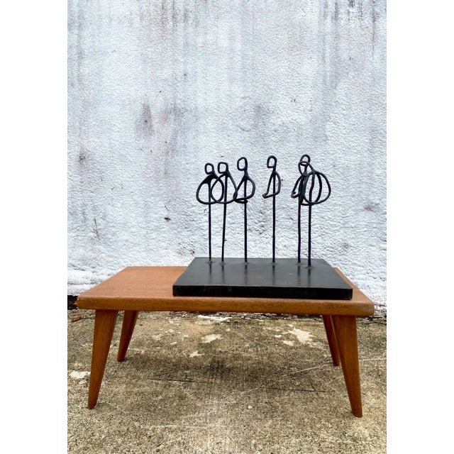 Late 20th Century Contemporary Signed Abstract Iron Figural Sculpture "The Gathering" by Acs For Sale - Image 5 of 12