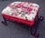 Late 20th Century Vintage Floral Upholstered Cast Iron Framed Ottoman For Sale - Image 4 of 6