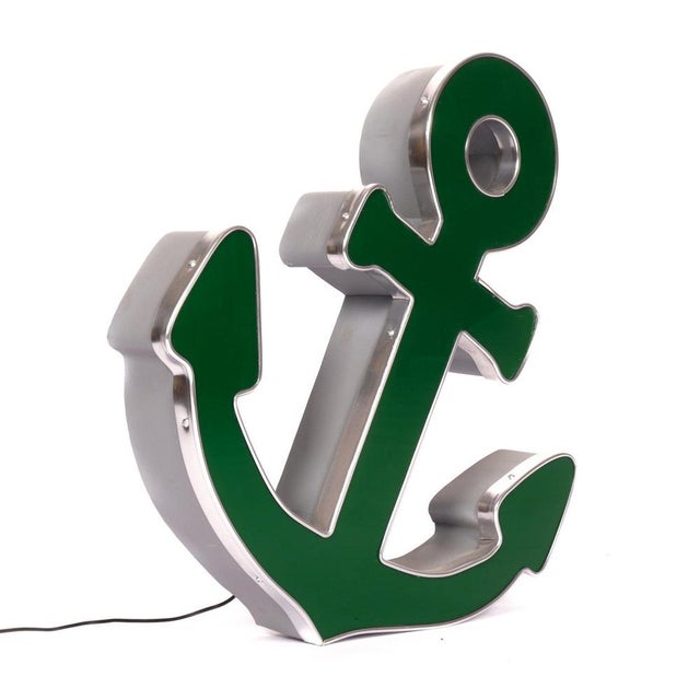 Luminous Anker Sign in Green from Berlights | Chairish