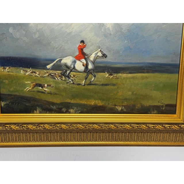 Raoul Millais Hunting Painting, English Fox Hunt Scene, Grey Horse Scarlet Huntsman With Hounds, Sussex Sporting Art For Sale - Image 9 of 18
