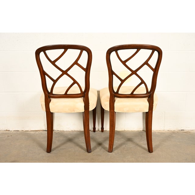 Kindel Furniture Federal Carved Mahogany Side Chairs or Dining Chairs, Pair For Sale - Image 13 of 15
