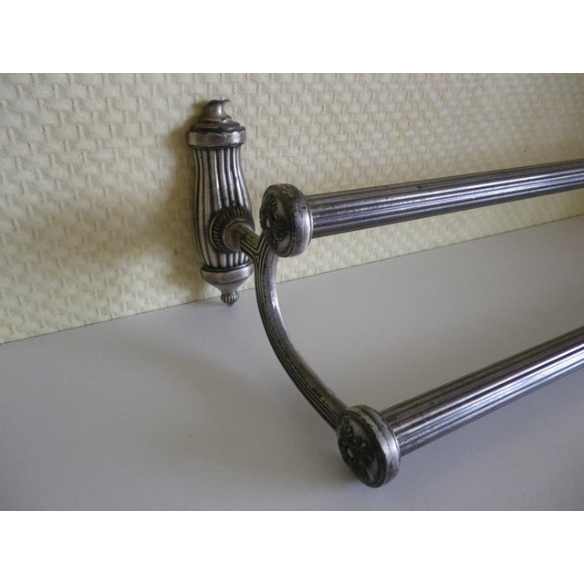 Vintage Double Wall-Mounted Towel Rack, 1970 For Sale - Image 4 of 13