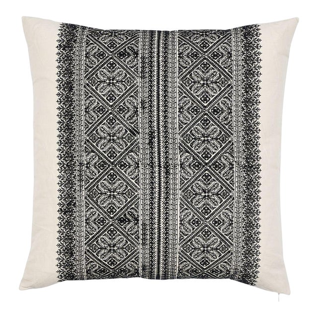 Toledo 22" Black & White Pillow For Sale