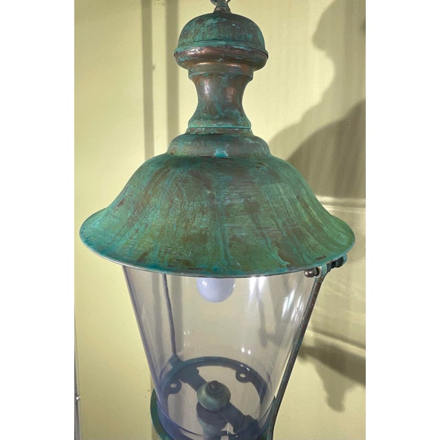 Solid Brass Hanging Lantern - 28” H X 15” W For Sale - Image 12 of 17