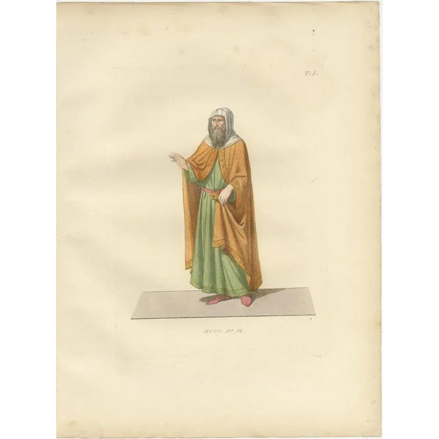 Florentine Grace and Jewish Scholar and Renaissance Notary in Costume, 1845, Paper, Set of 3 For Sale - Image 3 of 11