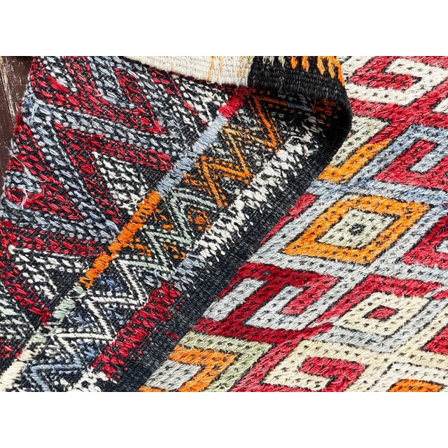Mid 20th Century Vintage Handmade Moroccan Flat Weave/Kilim,#17420, 4'9" X 8'1" For Sale - Image 4 of 13