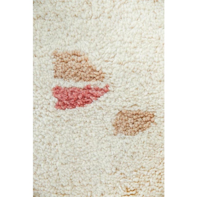 Textile Handmade-To-Order Natural White Moroccan Wool Rug With Beige and Rose Pebble Pattern - 9x12 Ft For Sale - Image 7 of 13
