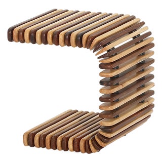 Slatted Palmwood Luxor Side Table by Pacific Green For Sale