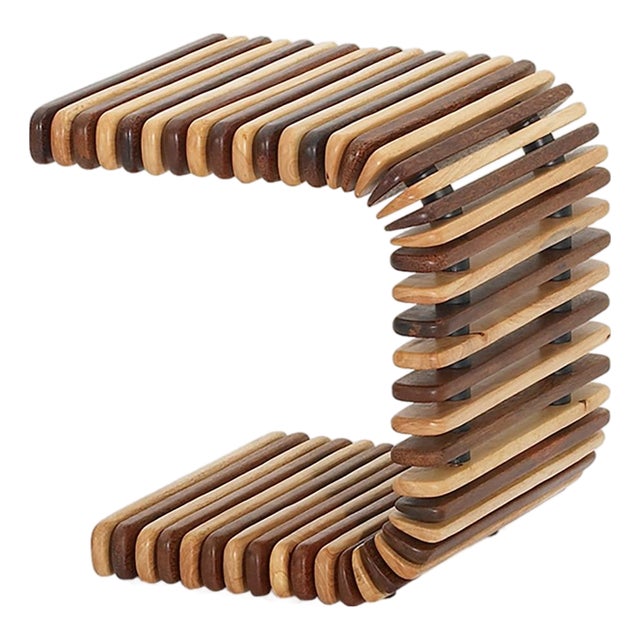 Slatted Palmwood Luxor Side Table by Pacific Green For Sale