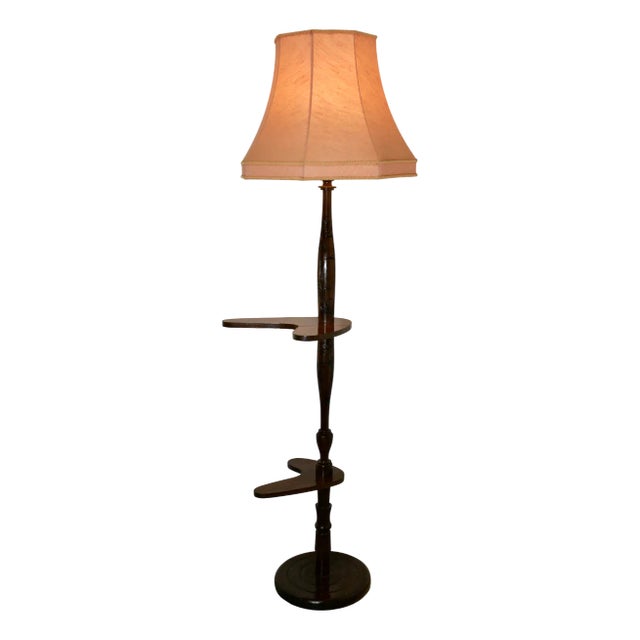 Standard or Floor Lamp with Palm Decoration, 1950s For Sale