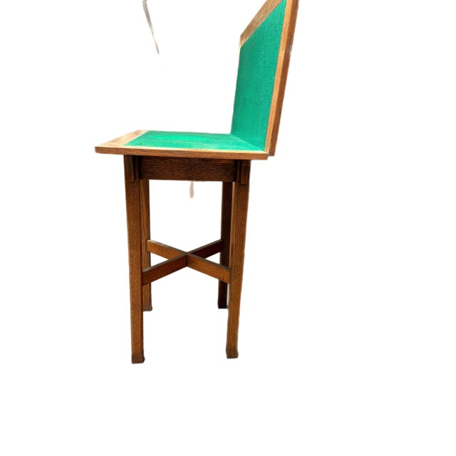 Lovely accent table. Beautiful solid oak with folding top that can be closed, open half or all the way. It's a charming...