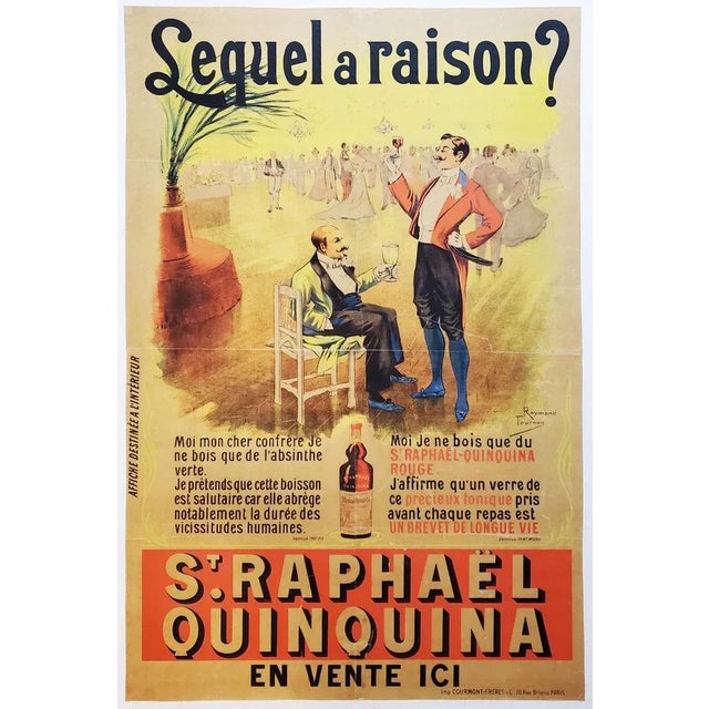 St. Raphaël Quinquina Poster by Raymond Tournan, 1895 For Sale - Image 4 of 4