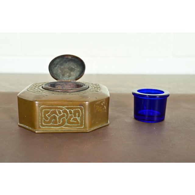 Bronze Tiffany Studios New York Zodiac Pattern Bronze Inkwell For Sale - Image 8 of 14