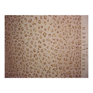Ralph Lauren Leopard Print Sand Cotton Upholstery Fabric- 14 3/4 Yards For Sale