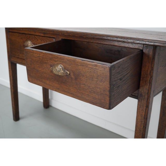 Vintage French Rustic Farmhouse Oak Side Table, 1950s For Sale - Image 10 of 16