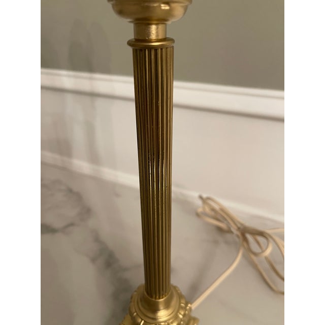 Early 20th Century Vintage Art Deco Brass Candlestick Lamp For Sale - Image 5 of 9