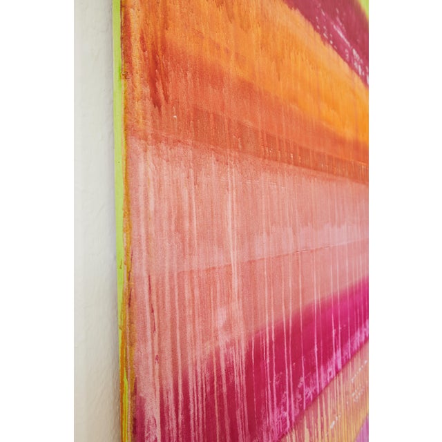 "Autumn / Yellow Red Orange Pink" Large Abstract Acrylic Painting by Simon Findlay For Sale - Image 6 of 15