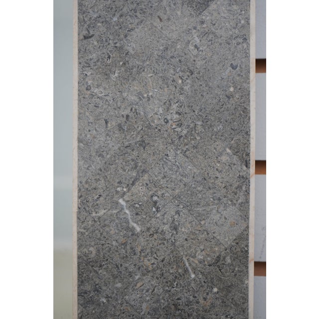 Maitland Smith Marble Overlay Console W. Matching Mirror For Sale - Image 10 of 12