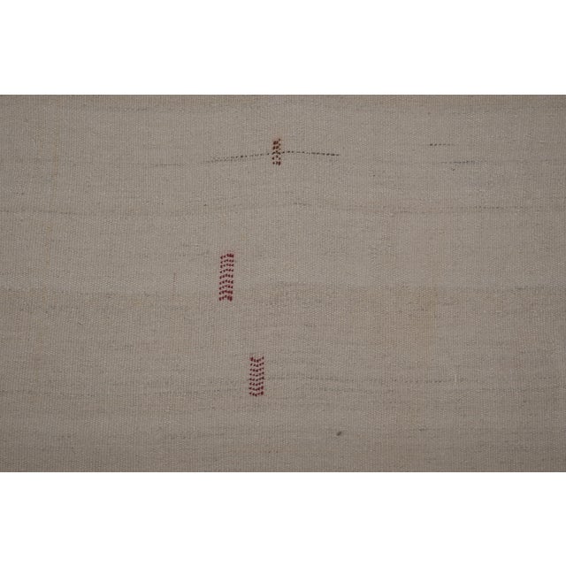 White Vintage Modern Turkish Hemp Kilim Rug 11'6'' X 11'5'' For Sale - Image 6 of 10
