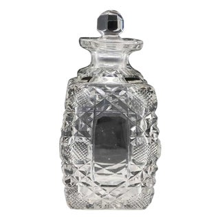 American Victorian Bright Cut Glass Perfume Bottle For Sale