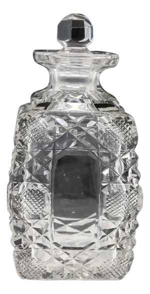 American Victorian Bright Cut Glass Perfume Bottle