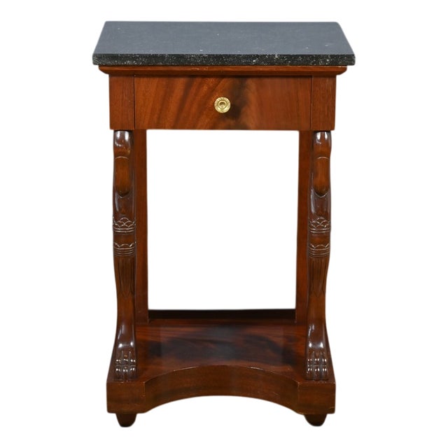 Empire Style Mahogany Bedside Table, 20th Century For Sale