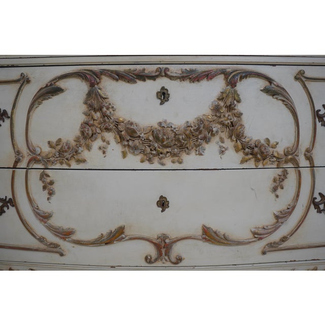Antique French Carved Mahogany Painted Dresser For Sale - Image 16 of 18