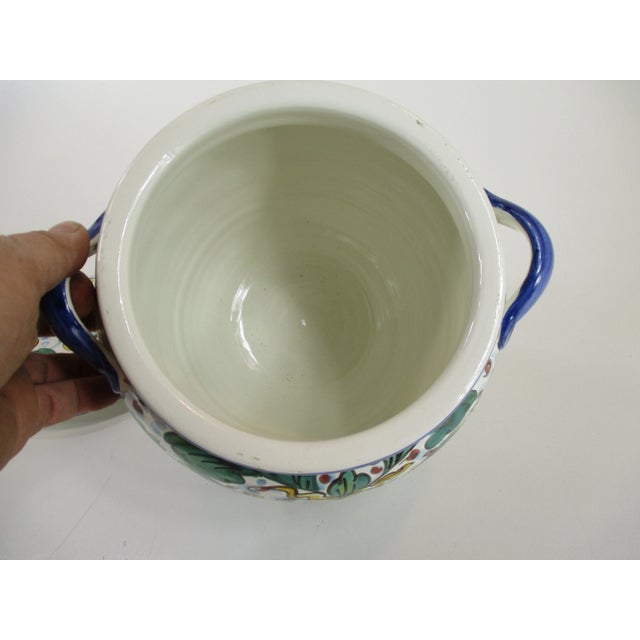 Early 21st Century Vintage Ceramic Italian Hand-Painted Biscotti Jar For Sale - Image 5 of 11