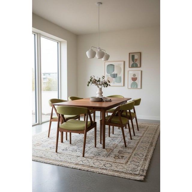Wood Model 31 Chairs in Teak and Wool Fabric by Kai Kristiansen for Schou Andersen, 1960s, Set of 4 For Sale - Image 7 of 17