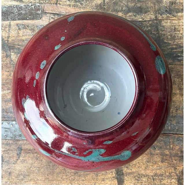 Vintage Original Drip Glazed Pottery Vase For Sale - Image 11 of 12