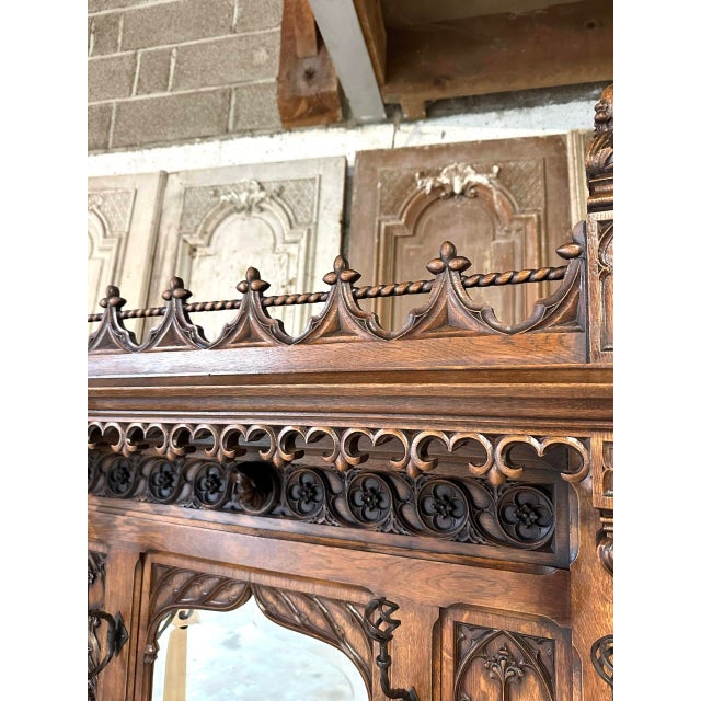Neo-Gothic Style Wardrobe, 1890s For Sale - Image 4 of 14