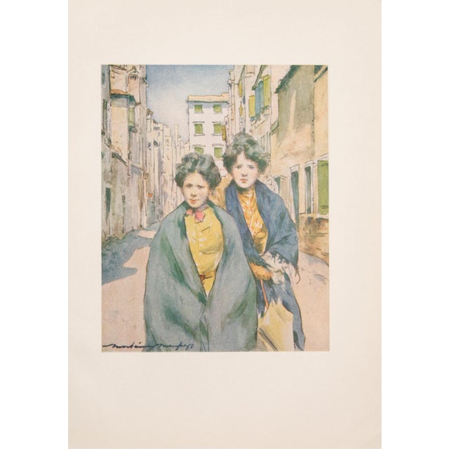1912 Mortimer Menpes "Work Girls", Original Full-Color Print of Venice For Sale In Dallas - Image 6 of 6