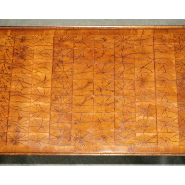 Antique Regency Oyster Laburnum Wood Style Coffee Table, 1920s For Sale - Image 6 of 18