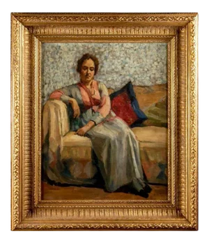 Early 20th Century Portrait Oil Painting by William McGregor Paxton, Framed