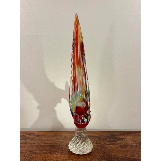 Glass 1960s Murano Hand Blown Glass Pheasant Sculpture, Made in Italy For Sale - Image 7 of 11