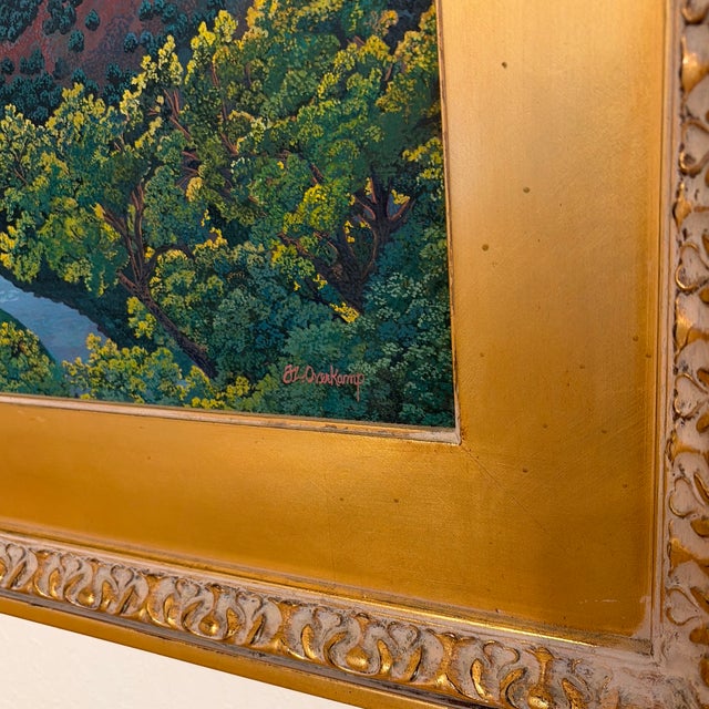 Late 20th Century Joanna Overkamp Southwestern Gouache Painting, “Beneath the Setting Sun” For Sale - Image 5 of 6