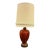 Mid-Century Modern 1960’s Drip Glaze Ceramic Table Lamp With Textured Shade – Retro Rust & Brown For Sale