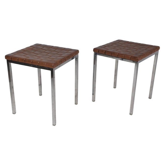 Pr. Mid Century Stools Designed by Voitto Haapalainen for Asko Made in Finland C 1960's For Sale - Image 9 of 11