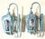 Turquoise Pair of Vintage Large Solid Brass Outdoor Wall Lanterns For Sale - Image 8 of 17