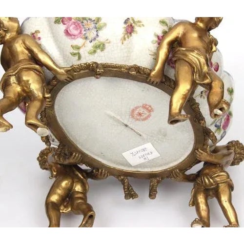 Faience Fruit Vase with Bronze Finish, 1890s For Sale - Image 9 of 12