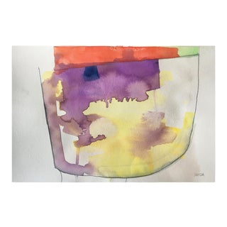 Contemporary Abstract Watercolor on Paper Paiting "Rv Look" by Xanda McCagg For Sale