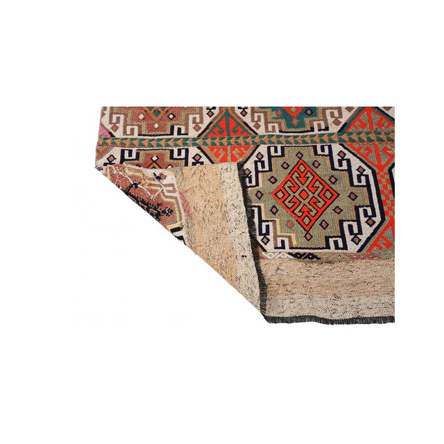 1960s Turkish Vintage Decorative Kilim Rug - 3`11″ X 4`4″ For Sale - Image 5 of 6