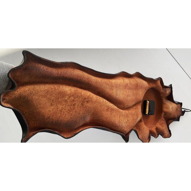 Black Large Handmade Leather Wall Clock, 1980s For Sale - Image 8 of 13