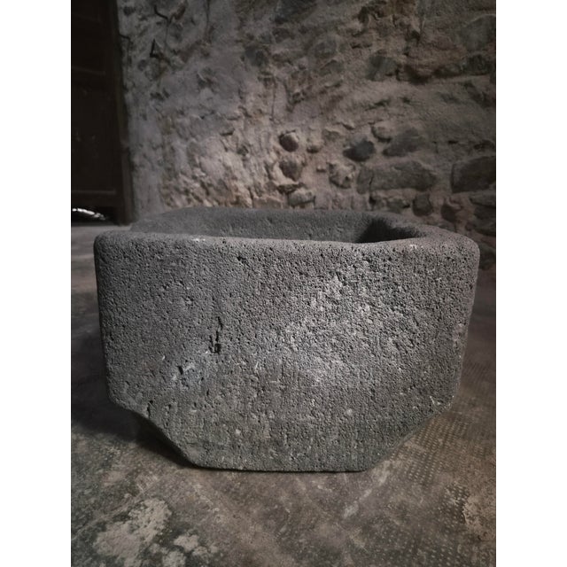 Stone Antique French Volcanic Stone Trough Sink, 1700s For Sale - Image 7 of 18
