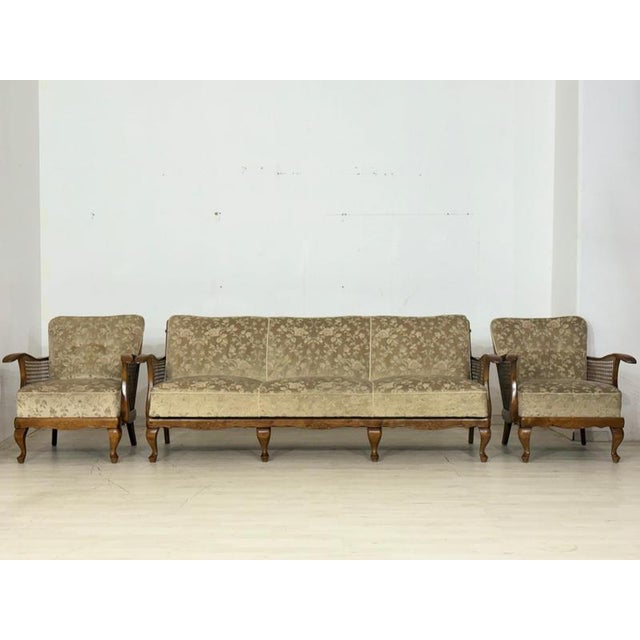 Vintage Chippendale Sofa and Armchairs, 1960s, Set of 3 For Sale - Image 3 of 11