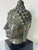 Hollywood Regency Vintage Verdigris Bronze Buddha Head Sculpture on Black Marble Base For Sale - Image 3 of 12