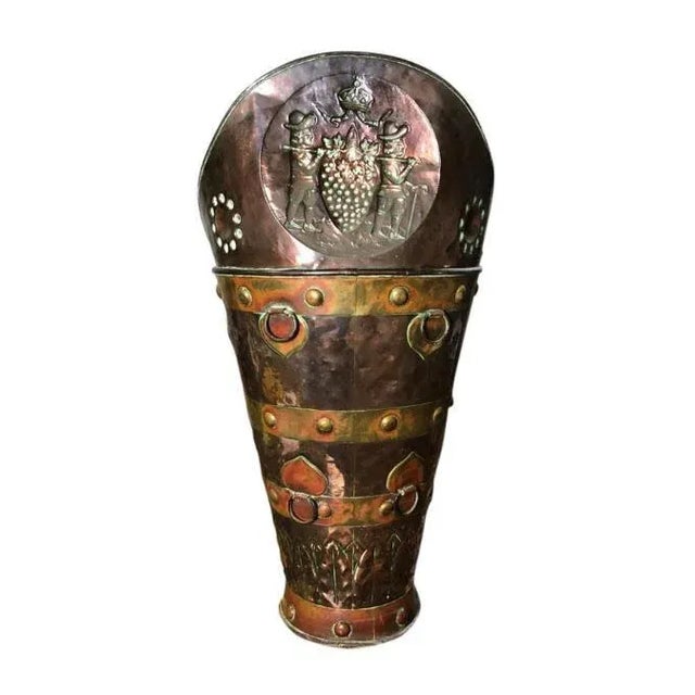 A fantastic 19th century large brass and copper coal bucket. This superb item is offered with all the original handles and...