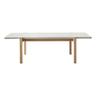 Eugene Light Concrete Top and Light Oak Legs Coffee Table by Eberhart Furniture For Sale