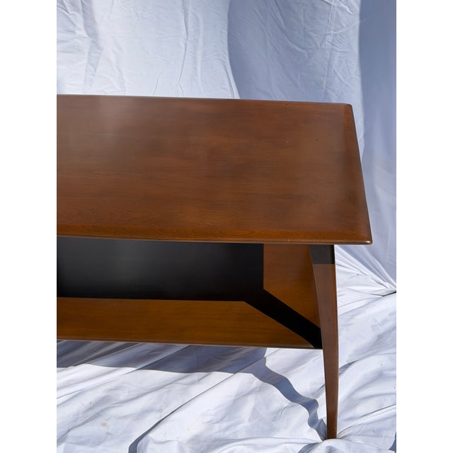Mid-Century Modern Heywood Wakefield Pair of Side Tables Walnut Made 1959 For Sale - Image 3 of 13
